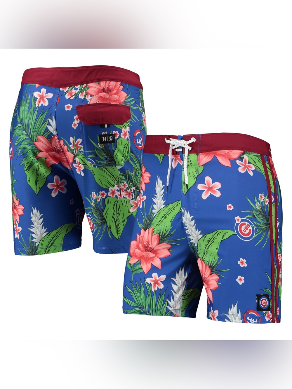 Hurley x '47 MLB Mens Size 30 Chicago Cubs Phantom Hawaiian Board Shorts